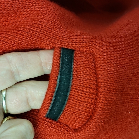 ELITEX New Zealand Fine Wool Blend Cardigan Red & Black with Suede Accents EUC - Picture 7 of 14